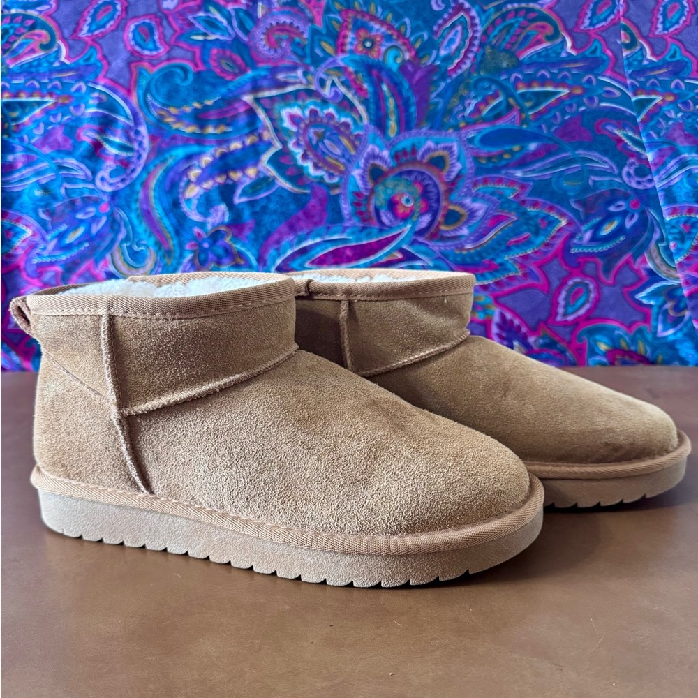 Tan Suede Ankle Boots for Women